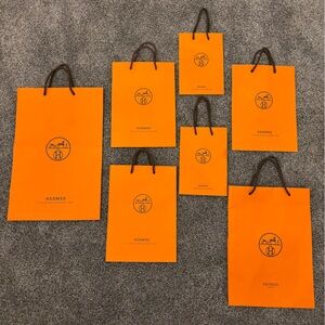 Hermès Orange Shopping Bags Set